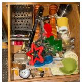 Assortment of utensils, salt and pepper shakers