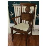 Antique arm chair, lion