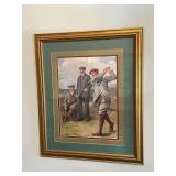 Framed and matted golf picture