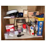 Hand mirrors, soaps, hair dryers, curling irons