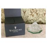 Waterford diamond paperweight with original box and mirror
