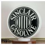 Sinclair Gasoline pump globe, has been electrified, back is cracked and chip on base at front