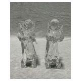 Pair of Mikasa crystal angels, up to 8 1/2" T