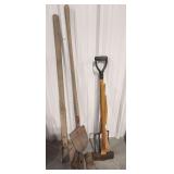 Plumb double bit axe, post hole digger