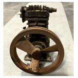 2 cylinder air compressor pump with pulley