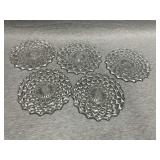 (5) 8" Fostoria American dessert plates