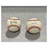 Pair of signed baseballs, no COA