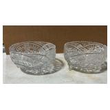 Pair of lead crystal? footed bowls