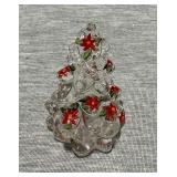 Fenton 2 1/2" tree, hand painted.