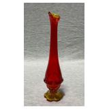 Amberina vase, 11" T.