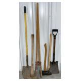 Round nose shovel fiberglass handle