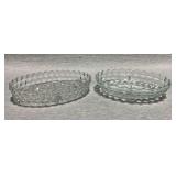 Pair of divided Fostoria American serving dishes