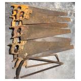 Assortment of wood handsaws