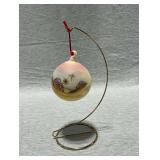 Fenton ornament, hand painted, artist signed, sticker
