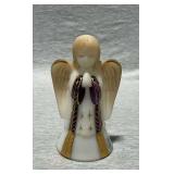 Fenton angel bell, 6" T, hand painted, artist signed