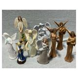 Collection of angels, up to 12" T