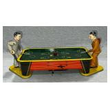 Tin wind up metal toy, pool table