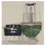 Pair of bench mounted wood vises