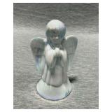 Fenton slag glass angel, 6" T, sticker