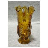 Fenton Autumn Gold vase, hand painted, artist signed