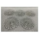 (5) 8" Fostoria American dessert plates