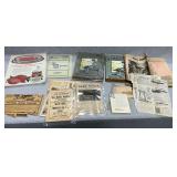 Vintage paper advertising, catalogs, news clippings,