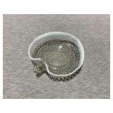 Anchor Hocking clear and white hobnail dish