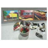 Model parts, motors, 3 Vintage Milton Bradley puzzles