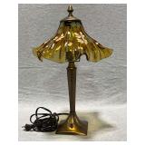 Fenton Autumn Gold lamp, hand painted, artist signed