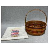 1992 Longaberger Crisco American Cookie Celebration Basket with plastic liner