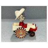 Marx tin and plastic cowboy in jeep