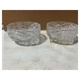 Pair of lead crystal? footed bowls