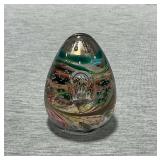 3" art glass paperweight