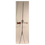Lightning rod with globe and glass weather vane