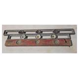Wooden and 2 aluminum levels