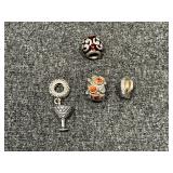 4 Pandora beads, martini glass, etc.