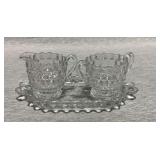 Fostoria American small tray with creamer and sugar