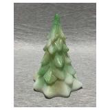 Fenton hand painted tree with glitter, 7" T, label