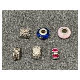 6 Pandora beads, 2 that clamp