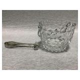 Fostoria American ice bucket with tongs