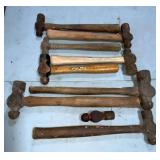 Assortment of ball peen hammers