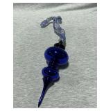 Dept. 56 Cobalt Mercury Glass double finial ornament, 10" L.
