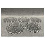 (5) 8" Fostoria American dessert plates