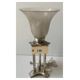 Metal & Glass Table Lamp, 21'