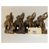 Two Pairs Of Elephant Bookends