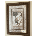 Framed & Matted Print Of Monkey In A Tree, 30'X21'