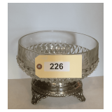 Crystal Bowl, 10' On Silverplate Base