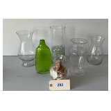 Six Glass Vases & More