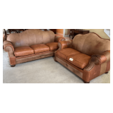 Bob Timberlake Leather Sofa & Love Seat (Some Wear)