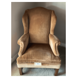 Velour Upholstered Wing Chair